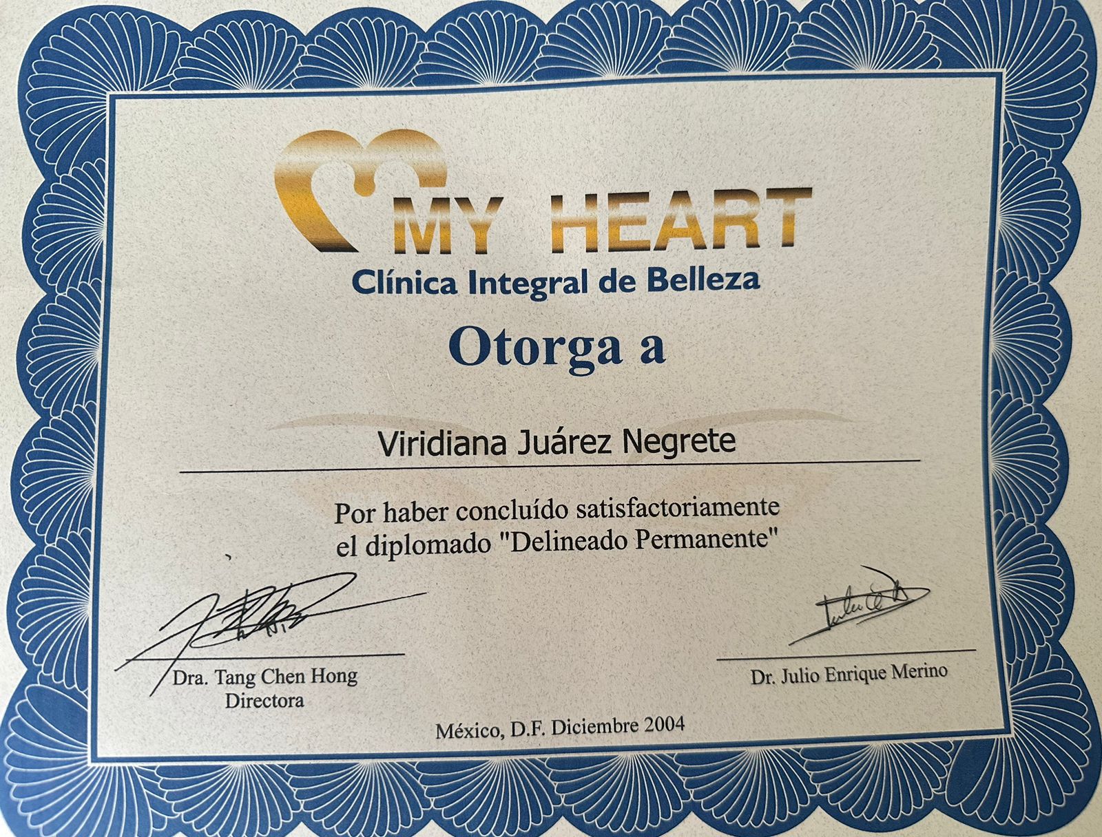 Viridiana Juárez - Certificación